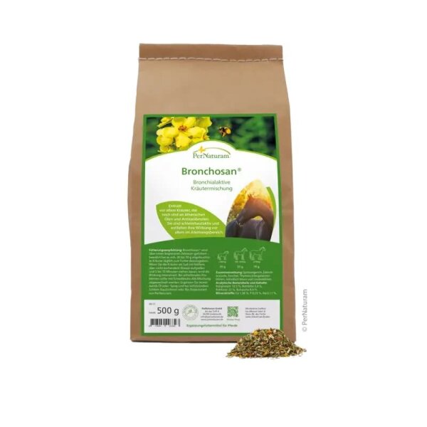 PERNATURAM Bronchosan herbes pour les voies respiratoires des chevaux 500g