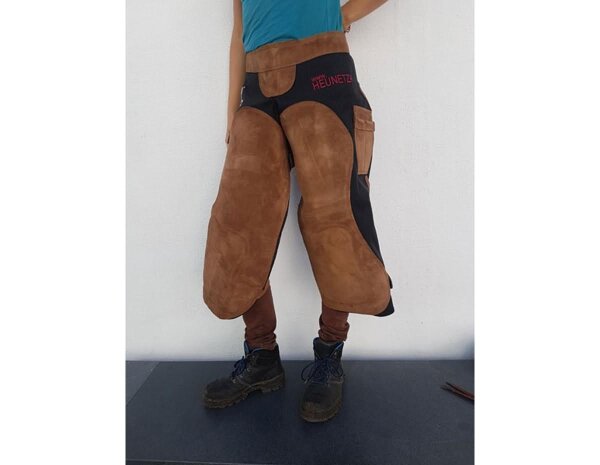 CG HEUNETZE Tablier Cordura avec garniture en cuir rembourré Long Camel