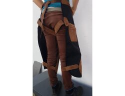 CG HEUNETZE Tablier Cordura avec garniture en cuir rembourré Long Camel