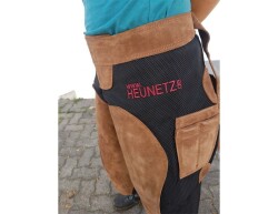 CG HEUNETZE Tablier Cordura avec garniture en cuir rembourré Long Camel