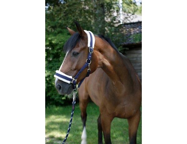 KERBL Licol Flauschi avec fourrure tissée taille 1 poney bleu
