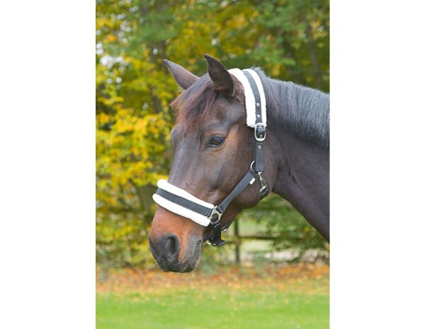 KERBL Licol Flauschi avec fourrure tissée taille 3 demi-sang noir