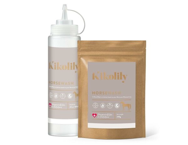 Kikolily HorseWash - Kit (230 g) avec éponge naturelle