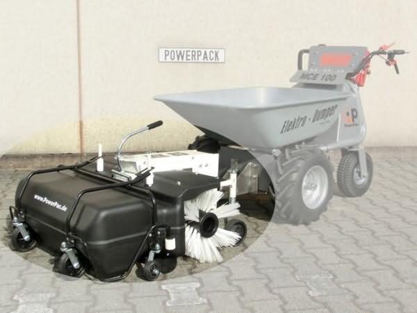 POWERPAC Kehrbesen 85cm mit E-Motor und Auffangbehälter für Multi-Dumper MCE400