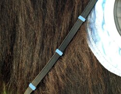 Rênes en sangle BAREFOOT Bellis pour poney bleu