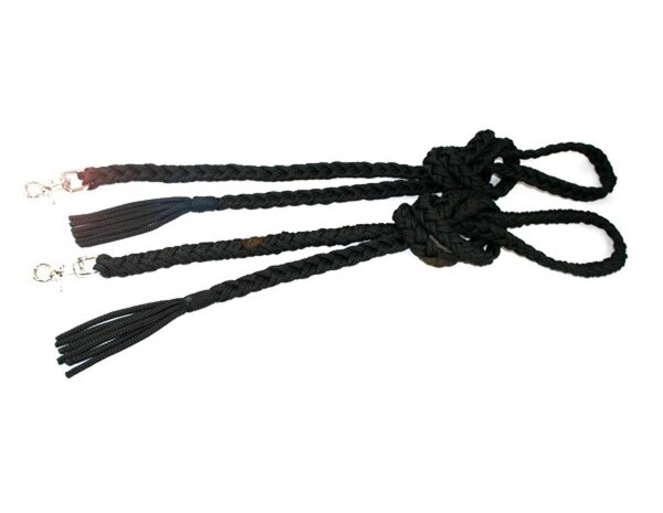 CG HEUNETZE reins Blacky braided hand black Western or English