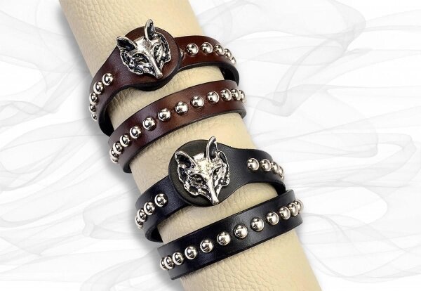 Rustique Wrap Bracelet Hunt Club avec une tête de renard