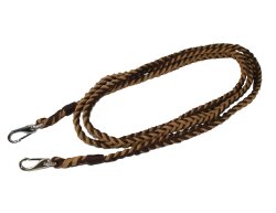 Rênes « Gari » tressées Western marron-beige
